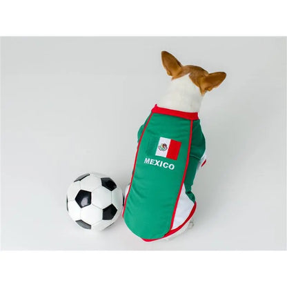 Parisian Pet 'Team Mexico' Patriotic Dog and Cat T-Shirt – Ideal for Soccer Enthusiasts – Red, White, Green