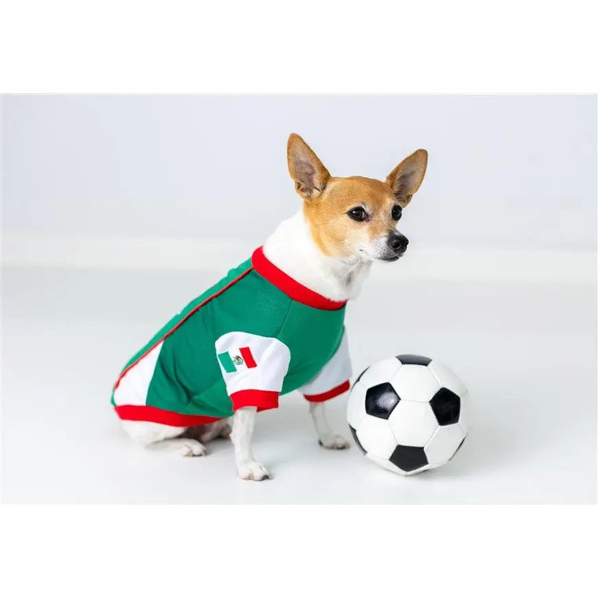 Parisian Pet 'Team Mexico' Patriotic Dog and Cat T-Shirt – Ideal for Soccer Enthusiasts – Red, White, Green